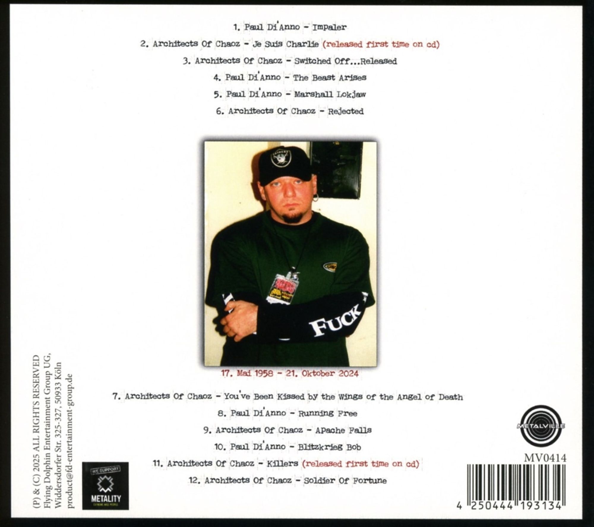 Paul Di'Anno – In Memory Of Paul DiAnno CD