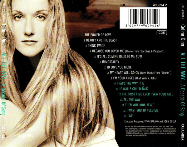 Celine ‎– All The Way... A Decade Of Song CD