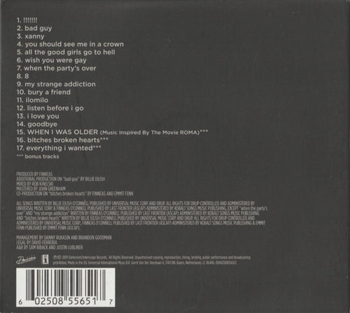 Billie Eilish – When We All Fall Asleep, Where Do We Go? CD