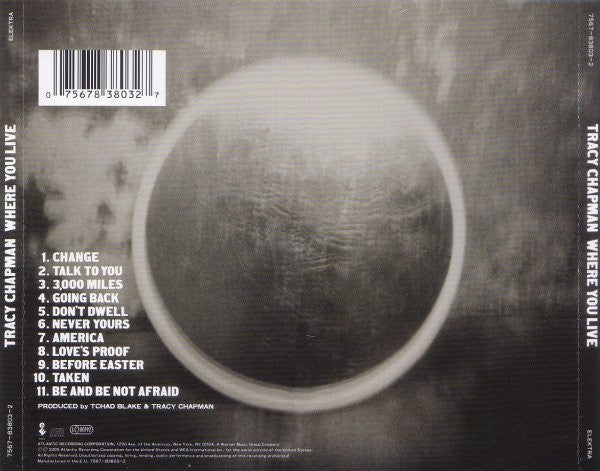 Tracy Chapman ‎– Where You Live CD