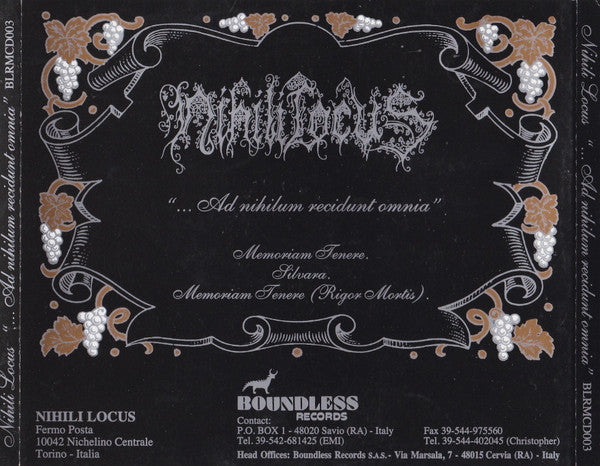Nihili Locus ‎– ...Ad Nihilum Recidunt Omnia CD