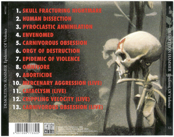 Demolition Hammer – Epidemic Of Violence CD