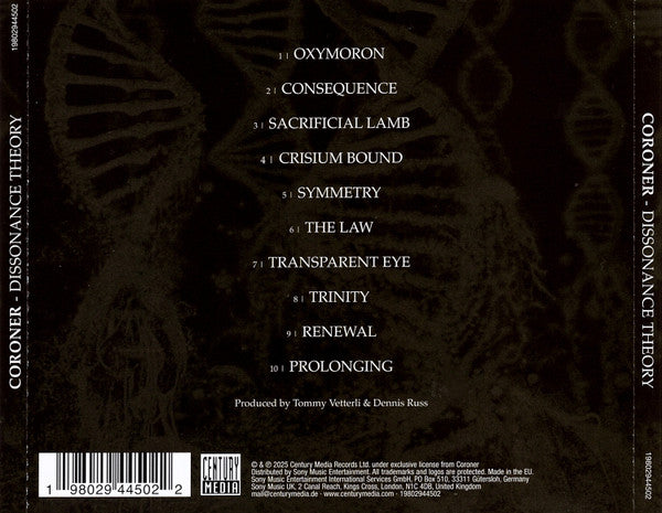 Coroner – Dissonance Theory CD