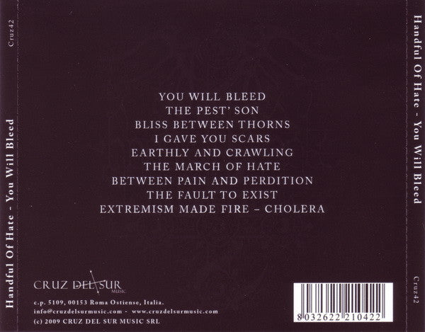 Handful Of Hate – You Will Bleed CD