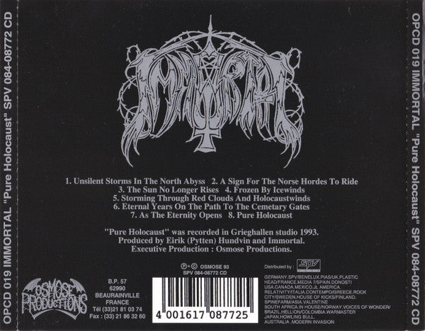Immortal ‎– Pure Holocaust CD