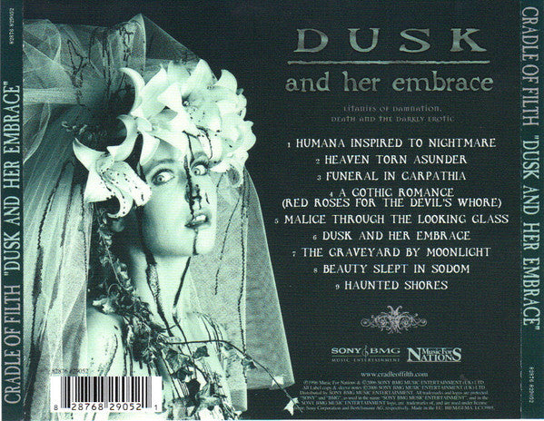 Cradle Of Filth ‎– Dusk And Her Embrace CD